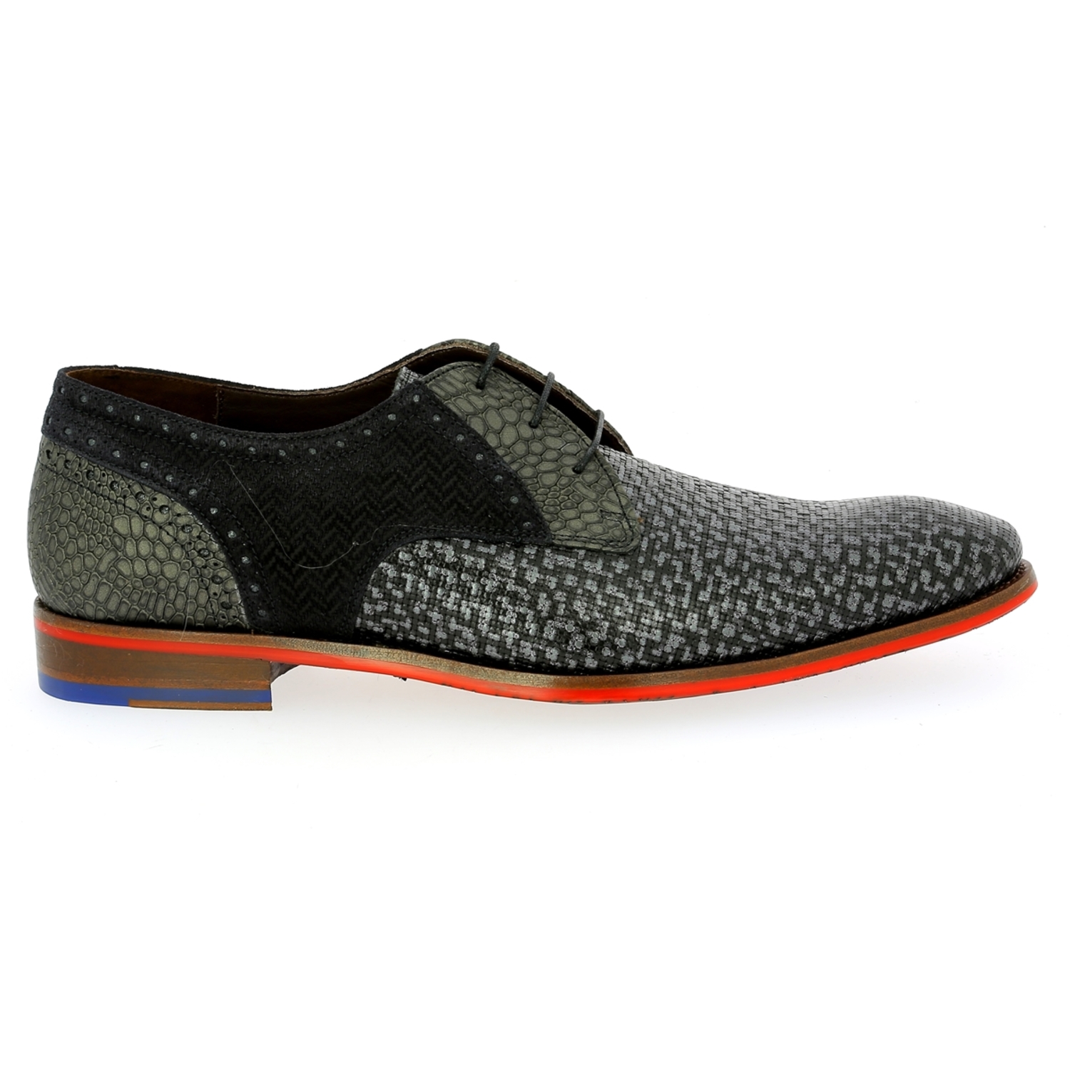 Zoom Floris Van Bommel veterschoenen grijs