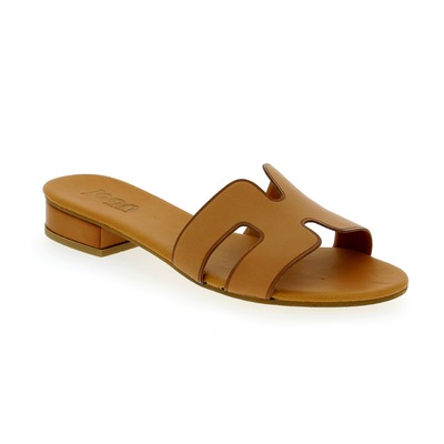 Delaere Muiltjes - slippers cognac