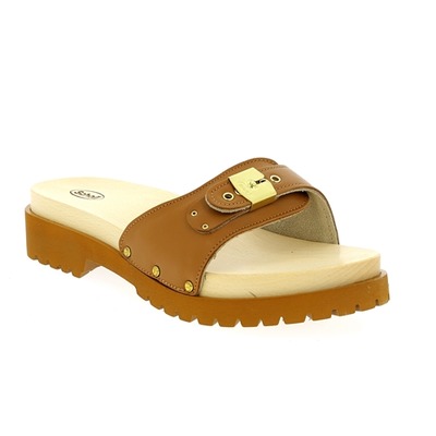 Scholl Muiltjes - slippers cognac