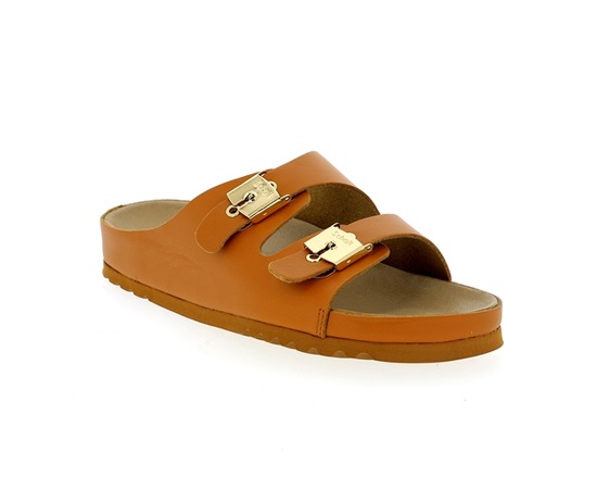 Scholl Muiltjes - slippers cognac