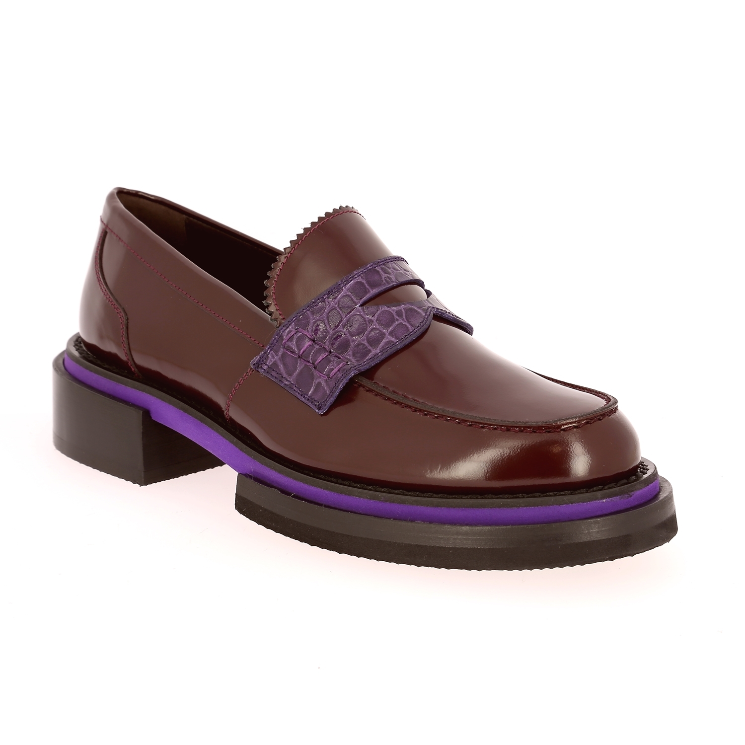 Zoom Pertini moccassins bordeaux