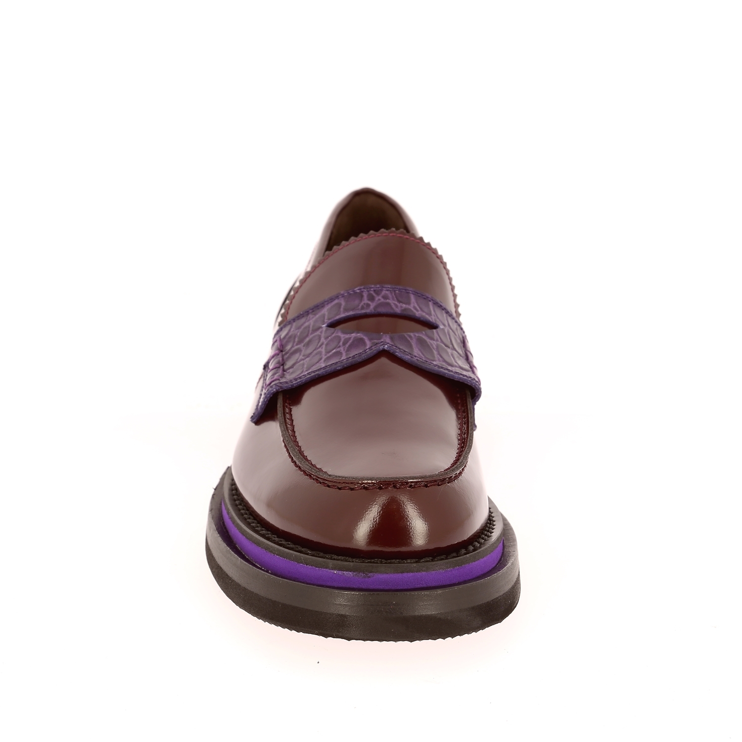Zoom Pertini moccassins bordeaux
