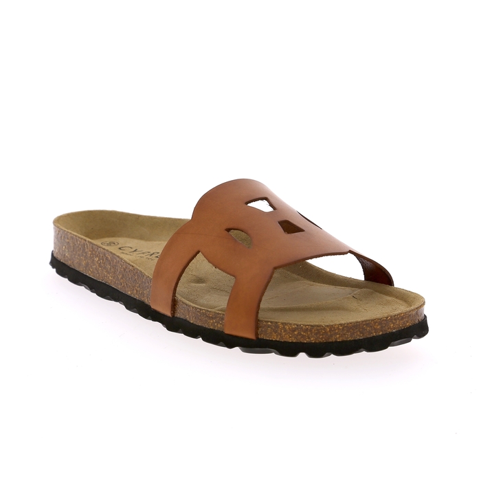 Cypres muiltjes - slippers cognac cognac