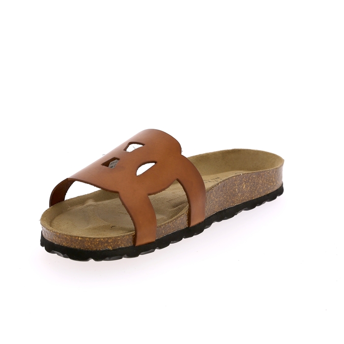 Cypres muiltjes - slippers cognac cognac