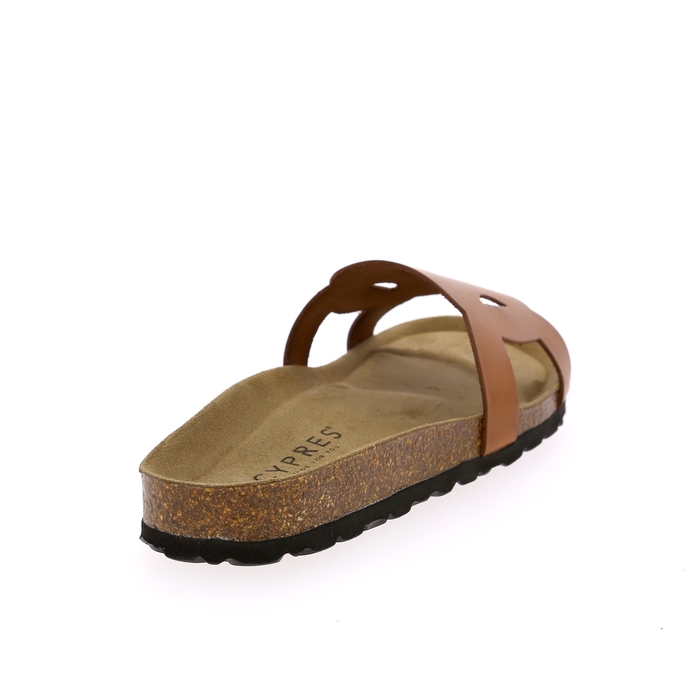 Cypres muiltjes - slippers cognac cognac