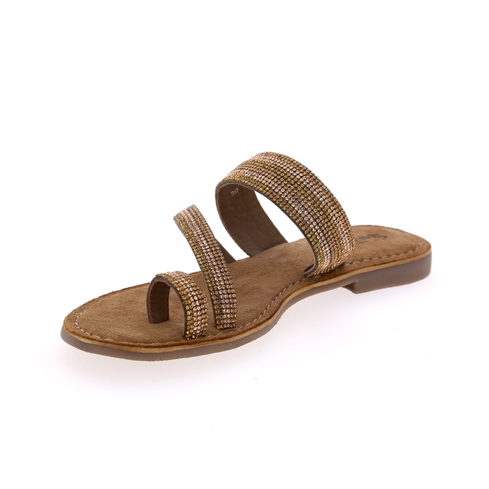 Cypres muiltjes - slippers cognac cognac