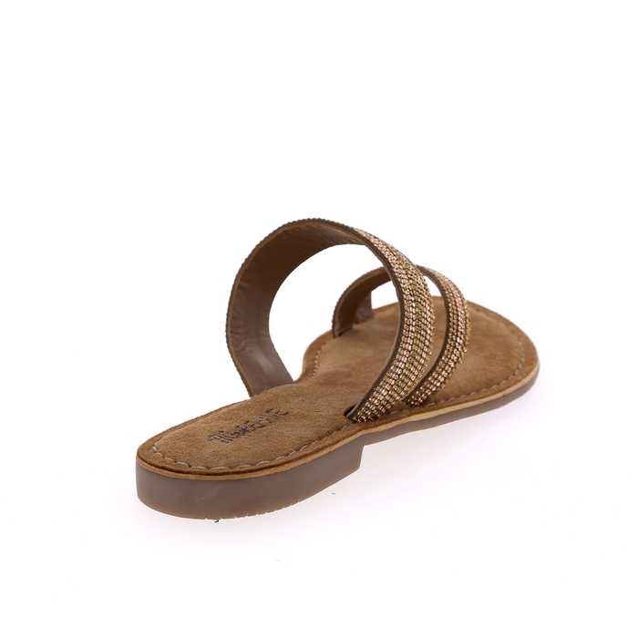 Cypres muiltjes - slippers cognac cognac