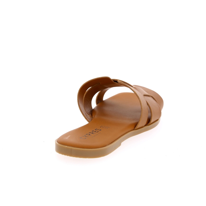 Cypres muiltjes - slippers cognac cognac