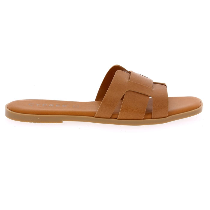 Cypres muiltjes - slippers cognac cognac