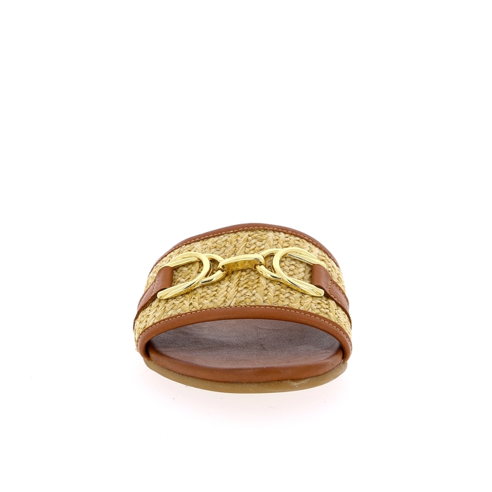 Cypres muiltjes - slippers cognac cognac