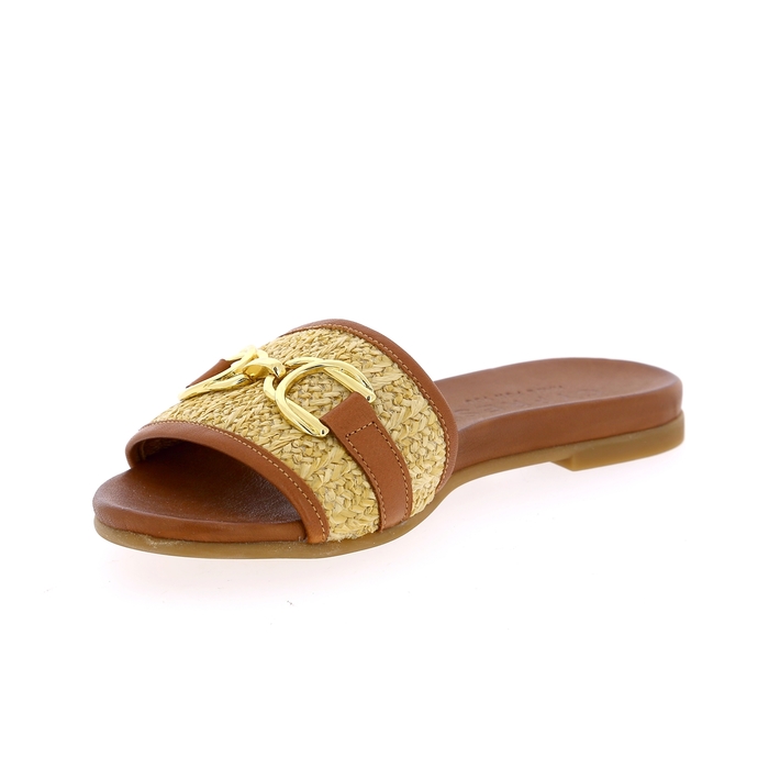 Cypres muiltjes - slippers cognac cognac