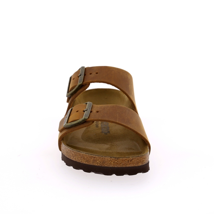 Birkenstock muiltjes cognac cognac