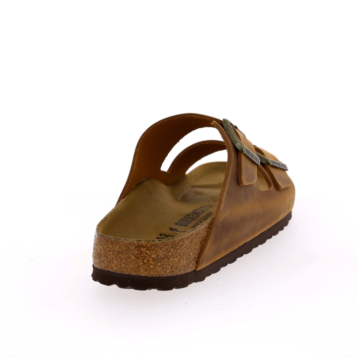 Birkenstock muiltjes cognac cognac