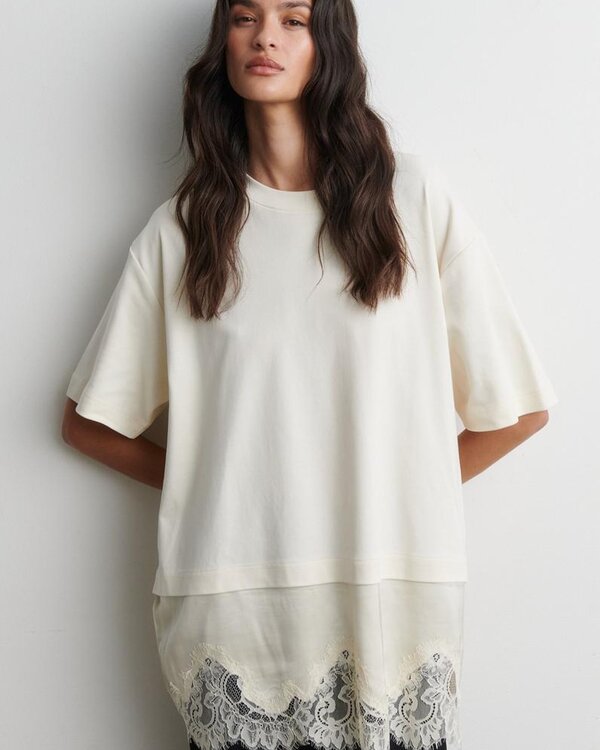 Second Female Vaccara Lace Tee t-shirt beige
