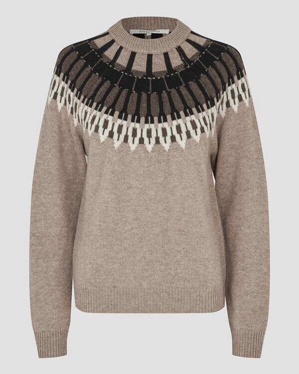Second Female Arlo Knit O Neck pull beige