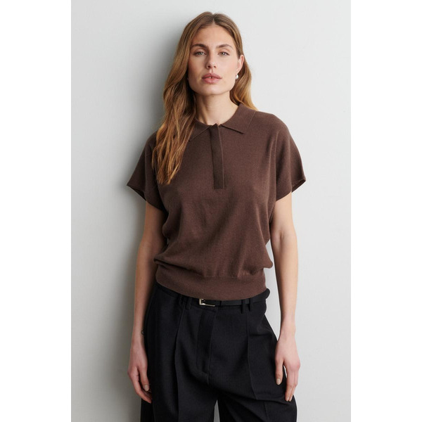 Second Female Claro Knit SS Polo polo camel