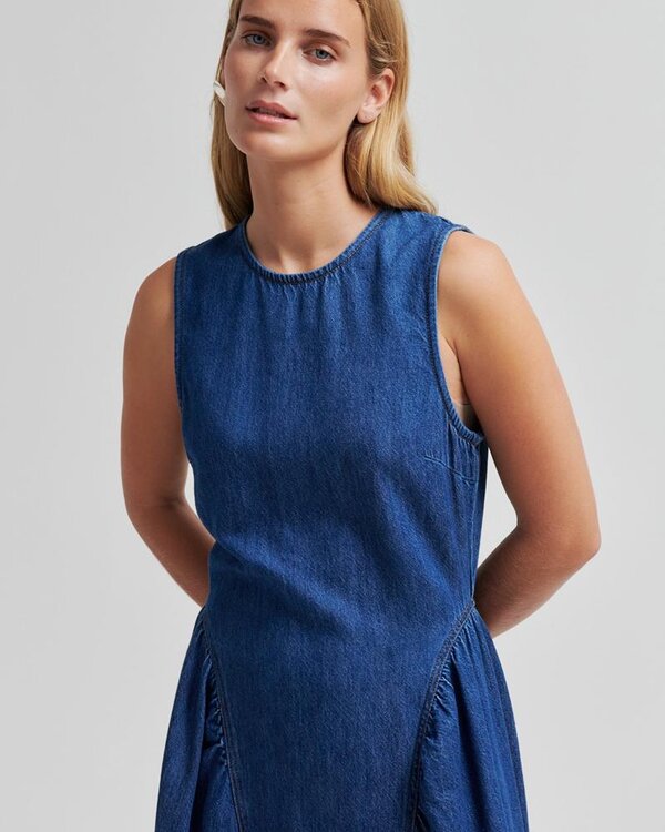 Second Female Lukana Denim Dress jupe jeans