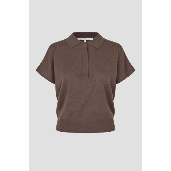 Second Female Claro Knit SS Polo polo camel