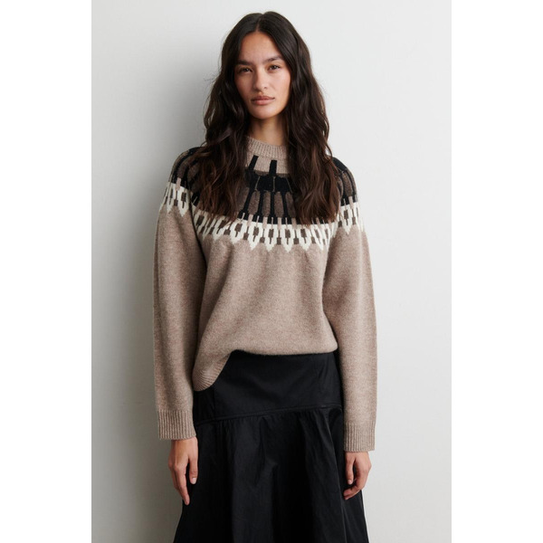 Second Female Arlo Knit O Neck pull beige