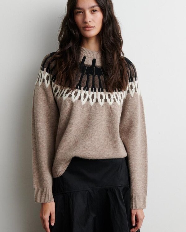 Second Female Arlo Knit O Neck pull beige
