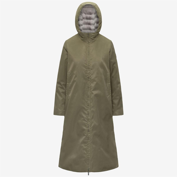 Kway Oller Shiny Twill FUR vest kaki