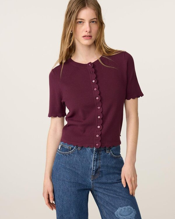 Fabienne Chapot Scarlett Short Sleeve Cardigan cardigan bordeaux