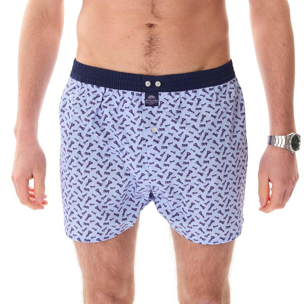 Mcalson Schaakprint ondergoed blauw