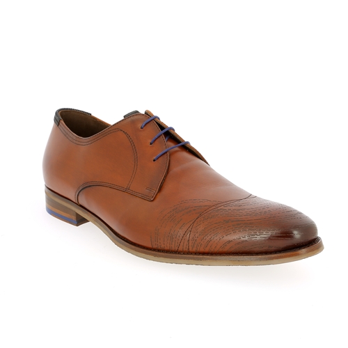 Floris Van Bommel Veterschoenen cognac